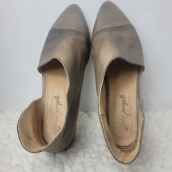 Free People Royale Pointed Toe D'Orsay Women's Size 9.5 Light Tan Leather Shoes - Picture 7 of 9